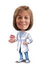 Full Body Caricature of Female Dentist in Color Style