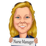 Caricature d'infirmière gestionnaire