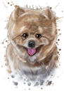 صورة كلب صغير طويل الشعر سبيتز بألوان مائية طبيعية من الصور