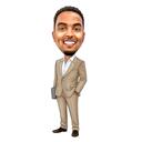 Full Body Businessman Caricature in Suit