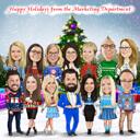 Caricature de Noël personnalisée d'une entreprise à partir d'une photo