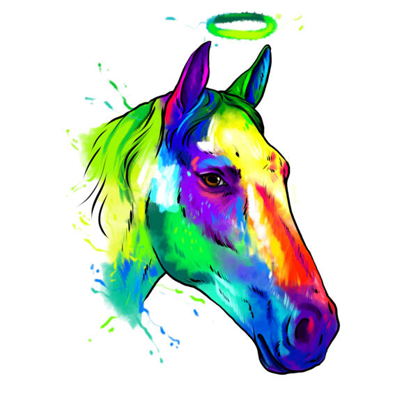 لوحة مائية صورة الحصان التذكاري