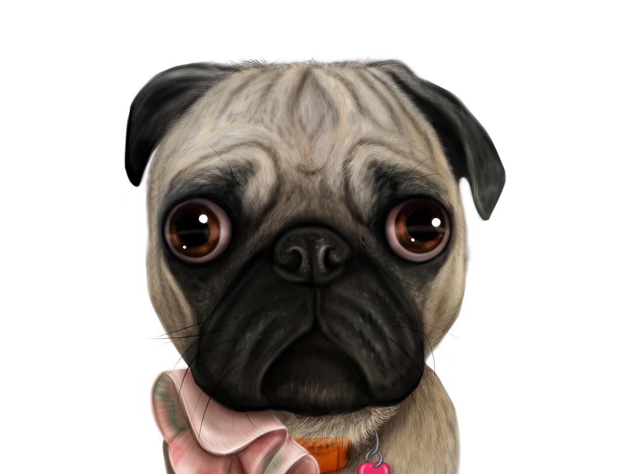 Pug deals cartoon drawing