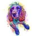 Desenho de tatuagem de cachorro em aquarela a partir de foto