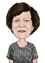 Mormors karikatyr i färgad digital stil från foto