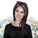 Dibujo de retrato de regalo del día de la madre en estilo coloreado