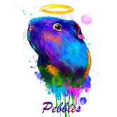 Any Pet Memorial Portrait in Vibrant Watercolor