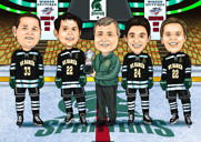 Hockey Champions Team Group Caricature