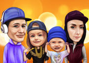 Family Portrait from Photos with Splashes in Background