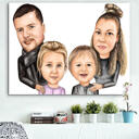 Printed Canvas: Custom Group Caricature Portrait from Photos