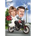 Braucoša velosipēda pāra karikatūra no fotoattēliem