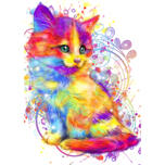 Portret Kitty Stil acuarelă din fotografii
