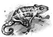 Портрет рептилии в оттенках серого