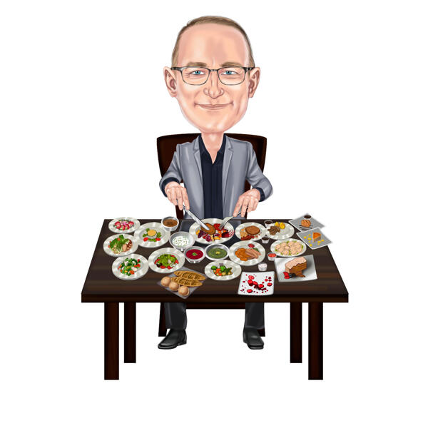 Essen Kritiker Cartoon Portrait Karikatur