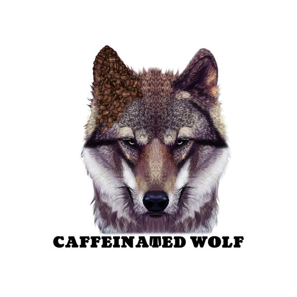 Colored Wolf Portrait