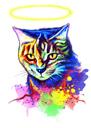 Akvarell Halo Cat Memoriaal