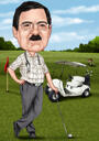 Dessin personnalisé de bande dessinée de golf