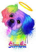 Pet+Loss+Portrait+-+Pastel+Watercolor+Pet+Drawing+with+Halo