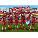 Caricature de l'équipe de rugby