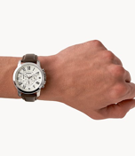 5. A Fossil Grant Chronograph Brown Leather Watch-0