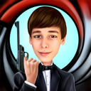 Retrato do agente James Bond em fotos