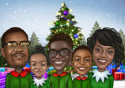 Head and Shoulders Elves Family Caricature