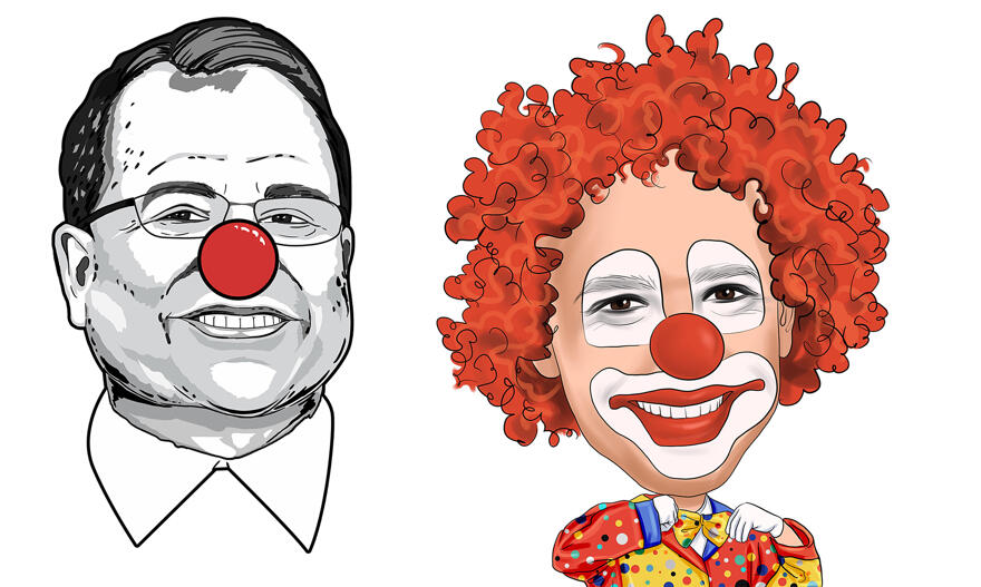 Clown-Karikatur