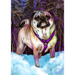 Expressive Watercolor Pug Portrait