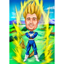 Full Body Person Caricature as Cartoon Character with Custom Background