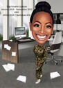 Caricatura feminina militar personalizada