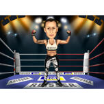 Карикатура на женский бокс