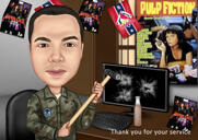 Portret desen animat ofițer de armată
