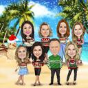 Trooppinen joulukortti karikatyyri