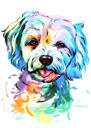 Pastel akvarelhundportræt fra fotos