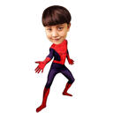 Caricatura inspirada no filme Spider Kid em cores estilo corpo inteiro