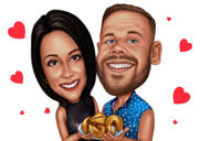 Funny Cooking Couple Caricature