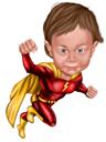 Caricatura di un supereroe bambino da una foto