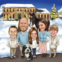 Custom Family Christmas Caricature from Photo