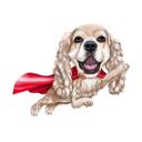 Animal de companie super-erou cu pelerină