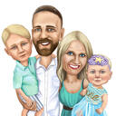 Family Caricature for Mother's Day Gift
