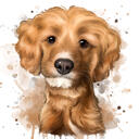 Caricatura de cachorro em aquarela a partir de foto