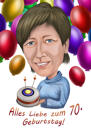 Karikatur für Oma im Farbstil als Geburtstagsgeschenk