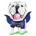 Bulldogi koomiksilik portree