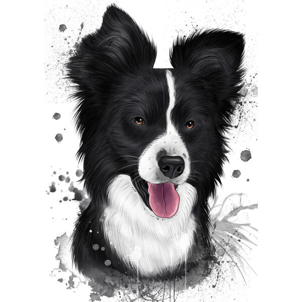 Акварельный портрет собаки