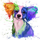 Retrato de animal de estimação em aquarela feito à mão a partir de foto