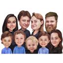 Large Family Caricature