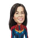Caricatura de super-heroína para presente de aniversário de avó