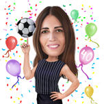 Cumpleaños Mujer Dibujo Fútbol Futbolista