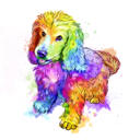 Full Body Dog Portrait in Watercolors