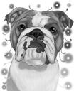 Grafiitti muotokuva bulldogseista pään ja olkapään vesiväri-tyylisillä valokuvilla
